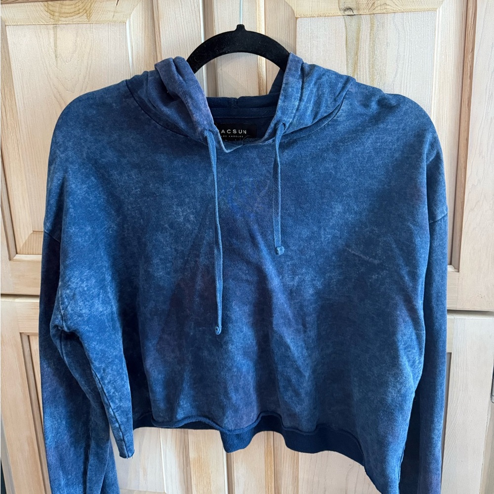 Pacsun Blue Cropped Hoodie - Washed Blue Fabric - Size Small GUC